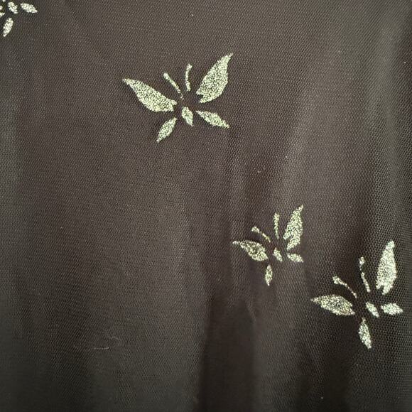 VIRGO 2 90s Vintage Y2K Vintage Black Mesh gown with Sparkly Butterflies Size 8 - Picture 2 of 6